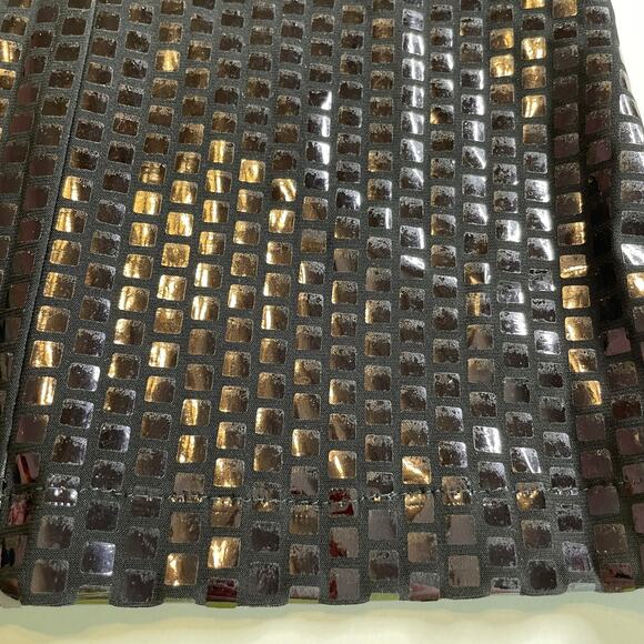 Exclusively Misook Black Square Pattern Shiny Full Zip Jacket Women Sz S - Picture 8 of 12